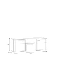 Lowboard >AKINORI< 2 Türen, 1 Schublade, Mauvella Eiche Dekor - 149,8x53,7x41,8cm (BxHxT)