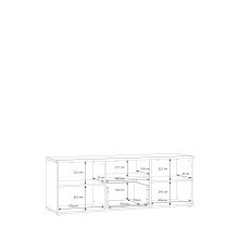 Lowboard >AKINORI< 2 Türen, 1 Schublade, Mauvella Eiche Dekor - 149,8x53,7x41,8cm (BxHxT)