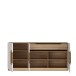Sideboard >ATTENTION< 3 Türen, 1 Schub, LED, Eiche Dekor / Weiß - 194,6x91,6x41,5cm (BxHxT)