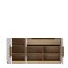 Sideboard >ATTENTION< 3 Türen, 1 Schub, LED, Eiche Dekor / Weiß - 194,6x91,6x41,5cm (BxHxT)