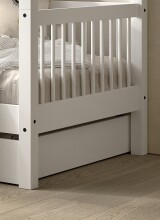 Hausbett >Buche Massiv< in Buche massiv weiß lackiert - 207,5x170x97,5 (BxHxT)