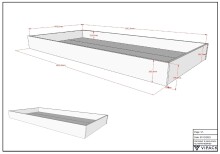 Hausbett >Buche Massiv< in Buche massiv weiß lackiert - 207,5x170x97,5 (BxHxT)