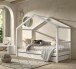 Hausbett >Buche Massiv< in Buche massiv weiß lackiert - 207,5x170x97,5 (BxHxT)