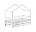 Hausbett >Buche Massiv< in Buche massiv weiß lackiert - 207,5x170x97,5 (BxHxT)