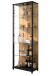 Glasvitrine >OPTIMA< Schwarz/Wildeiche-Dekor, LED Beleuchtung - 57,6x171,8x32cm (BxHxT)