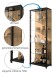 Glasvitrine >OPTIMA< Schwarz/Wildeiche-Dekor, LED Beleuchtung - 57,6x171,8x32cm (BxHxT)
