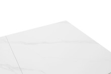Kulissen-Esstisch >PARENZO< ausziehbar 180cm, weiß marmoriert, Keramik - 140/180x76x90cm (BxHxT)