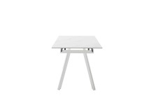 Kulissen-Esstisch >PARENZO< ausziehbar 180cm, weiß marmoriert, Keramik - 140/180x76x90cm (BxHxT)