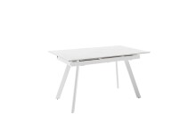 Kulissen-Esstisch >PARENZO< ausziehbar 180cm, weiß marmoriert, Keramik - 140/180x76x90cm (BxHxT)