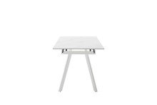 Kulissen-Esstisch >PARENZO< ausziehbar 180cm, weiß marmoriert, Keramik - 140/180x76x90cm (BxHxT)