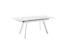 Kulissen-Esstisch >PARENZO< ausziehbar 180cm, weiß marmoriert, Keramik - 140/180x76x90cm (BxHxT)