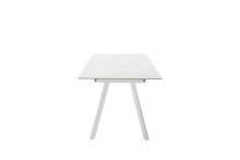 Kulissen-Esstisch >PARENZO< ausziehbar 180cm, weiß marmoriert, Keramik - 140/180x76x90cm (BxHxT)