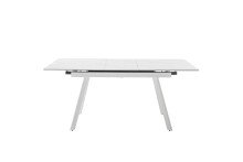 Kulissen-Esstisch >PARENZO< ausziehbar 180cm, weiß marmoriert, Keramik - 140/180x76x90cm (BxHxT)