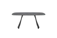 Esstisch >TOBELO< Designergestell, anthrazit marmoriert, Keramik - 180x76x90cm (BxHxT)