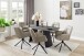 Esstisch >TOBELO< Designergestell, anthrazit marmoriert, Keramik - 180x76x90cm (BxHxT)