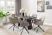 Esstisch >TOBELO< Designergestell, anthrazit marmoriert, Keramik - 180x76x90cm (BxHxT)