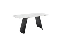 Esstisch >TOBELO< Designergestell, weiß...
