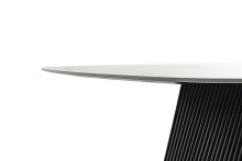 Esstisch >TOBELO< Designergestell, weiß marmoriert, Keramik - 180x76x90cm (BxHxT)