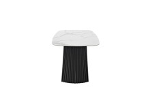 Esstisch >TOBELO< Designergestell, weiß marmoriert, Keramik - 180x76x90cm (BxHxT)