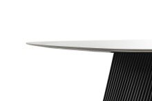 Esstisch >TOBELO< Designergestell, weiß marmoriert, Keramik - 180x76x90cm (BxHxT)