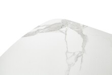 Esstisch >TOBELO< Designergestell, weiß marmoriert, Keramik - 180x76x90cm (BxHxT)