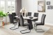 Esstisch >TOBELO< Designergestell, weiß marmoriert, Keramik - 180x76x90cm (BxHxT)