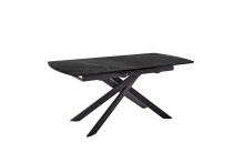 Kulissen-Esstisch >VANINO< ausziehbar 230cm, schwarz marmoriert, Keramik - 180/230x76x90cm BxHxT
