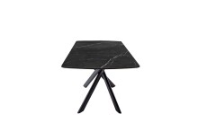 Kulissen-Esstisch >VANINO< ausziehbar 230cm, schwarz marmoriert, Keramik - 180/230x76x90cm BxHxT