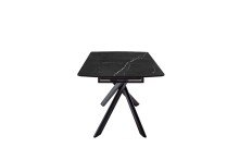Kulissen-Esstisch >VANINO< ausziehbar 230cm, schwarz marmoriert, Keramik - 180/230x76x90cm BxHxT