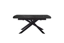 Kulissen-Esstisch >VANINO< ausziehbar 230cm, schwarz marmoriert, Keramik - 180/230x76x90cm BxHxT