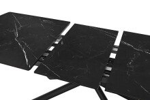 Kulissen-Esstisch >VANINO< ausziehbar 230cm, schwarz marmoriert, Keramik - 180/230x76x90cm BxHxT