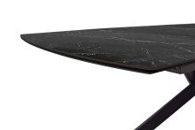 Kulissen-Esstisch >VANINO< ausziehbar 230cm, schwarz marmoriert, Keramik - 180/230x76x90cm BxHxT