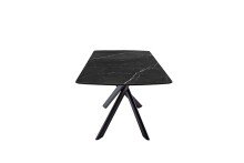 Kulissen-Esstisch >VANINO< ausziehbar 230cm, schwarz marmoriert, Keramik - 180/230x76x90cm BxHxT