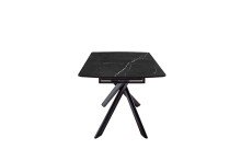 Kulissen-Esstisch >VANINO< ausziehbar 230cm, schwarz marmoriert, Keramik - 180/230x76x90cm BxHxT