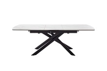 Kulissen-Esstisch >VANINO< ausziehbar 230cm, weiß marmoriert, Keramik - 180/230x76x90cm (BxHxT)