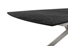 Kulissen-Esstisch >VANINO< ausziehbar 230cm, schwarz marmoriert, Keramik - 180/230x76x90cm BxHxT