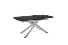 Kulissen-Esstisch >VANINO< ausziehbar 230cm, schwarz marmoriert, Keramik - 180/230x76x90cm BxHxT