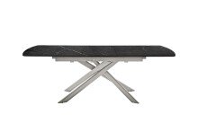 Kulissen-Esstisch >VANINO< ausziehbar 230cm, schwarz marmoriert, Keramik - 180/230x76x90cm BxHxT