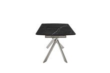 Kulissen-Esstisch >VANINO< ausziehbar 230cm, schwarz marmoriert, Keramik - 180/230x76x90cm BxHxT