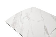 Kulissen-Esstisch >VANINO< ausziehbar 230cm, weiß marmoriert, Keramik - 180/230x76x90cm (BxHxT)