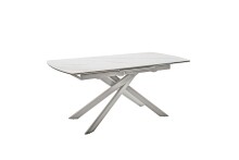 Kulissen-Esstisch >VANINO< ausziehbar 230cm, weiß marmoriert, Keramik - 180/230x76x90cm (BxHxT)