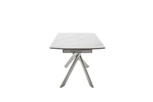 Kulissen-Esstisch >VANINO< ausziehbar 230cm, weiß marmoriert, Keramik - 180/230x76x90cm (BxHxT)