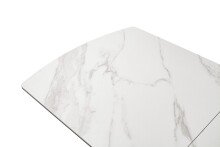 Kulissen-Esstisch >VANINO< ausziehbar 230cm, weiß marmoriert, Keramik - 180/230x76x90cm (BxHxT)