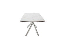 Kulissen-Esstisch >VANINO< ausziehbar 230cm, weiß marmoriert, Keramik - 180/230x76x90cm (BxHxT)