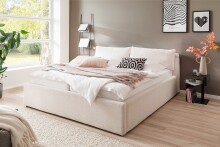 Stauraumbett >Malindi< Liegefläche 180x200 cm, in Beige - 196x120x233cm (BxHxT)