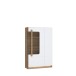 Stauraumvitrine >ATTENTION< mit LED, Eiche Dekor / Weiß gloss - 89,9x139,6x34,3 (BxHxT)