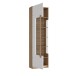 Vitrine >ATTENTION< 5 Böden, Riviera Eiche Dekor / Weiß Gloss - 60,2x210x34,3cm (BxHxT)