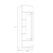 Vitrine >ATTENTION< 5 Böden, Riviera Eiche Dekor / Weiß Gloss - 60,2x210x34,3cm (BxHxT)