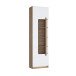 Vitrine >ATTENTION< 5 Böden, Riviera Eiche Dekor / Weiß Gloss - 60,2x210x34,3cm (BxHxT)