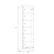 Vitrine >ATTENTION< 5 Böden, Riviera Eiche Dekor / Weiß Gloss - 60,2x210x34,3cm (BxHxT)
